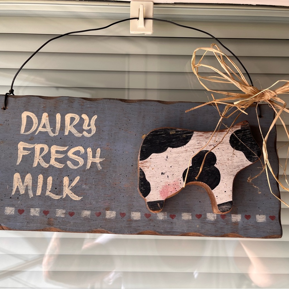 Rustic Dairy Fresh Milk Wall Sign